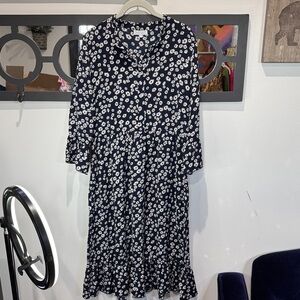 Sweet Salt Floral Black and White Women's Dress Small